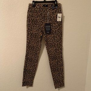YMI high rise cheetah print skinny jeans NWT